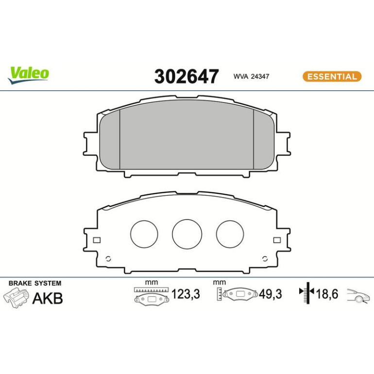 VALEO Bremsbeläge 302647 VALEO Bremsbeläge 302647
