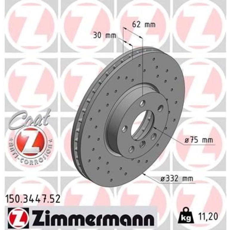 11 481 061 Sport Bremsscheibe VA Sport 150.3447.52