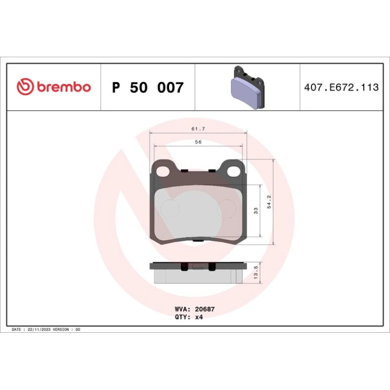 BREMBO Bremsklötze HA P 50 007 BREMBO Bremsklötze HA P 50 007
