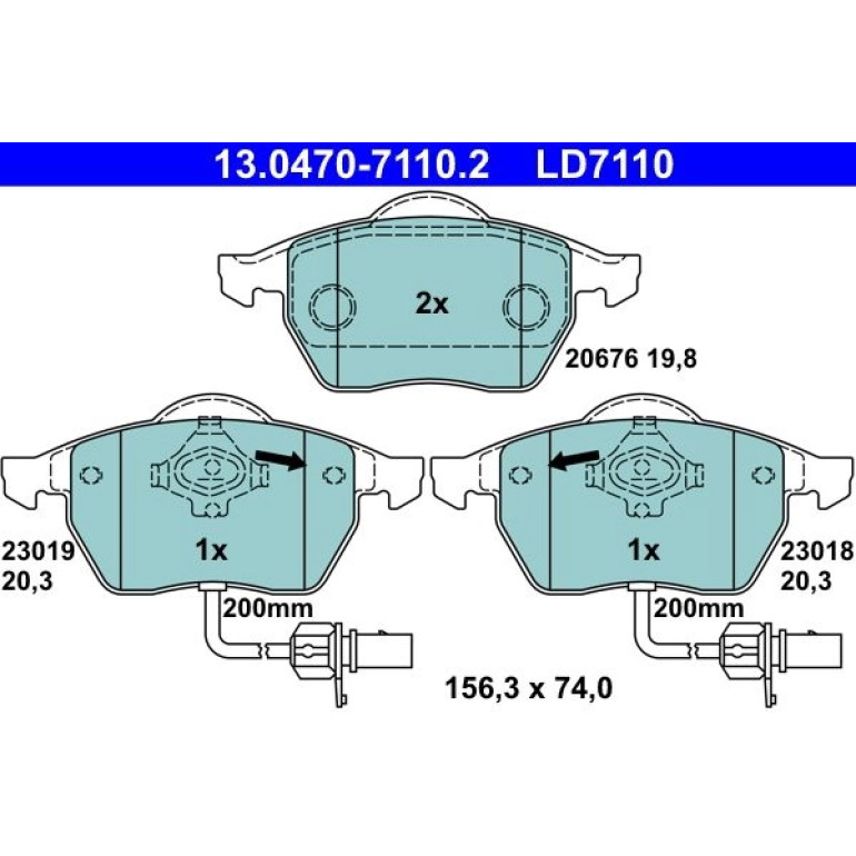 Bremsbelagsatz Vw P. Passat 1.6-2.8 96-05 Keramik 13.0470-7110.2 Bremsbelagsatz Vw P. Passat 1.6-2.8 96-05 Keramik 13.0470-7110.2
