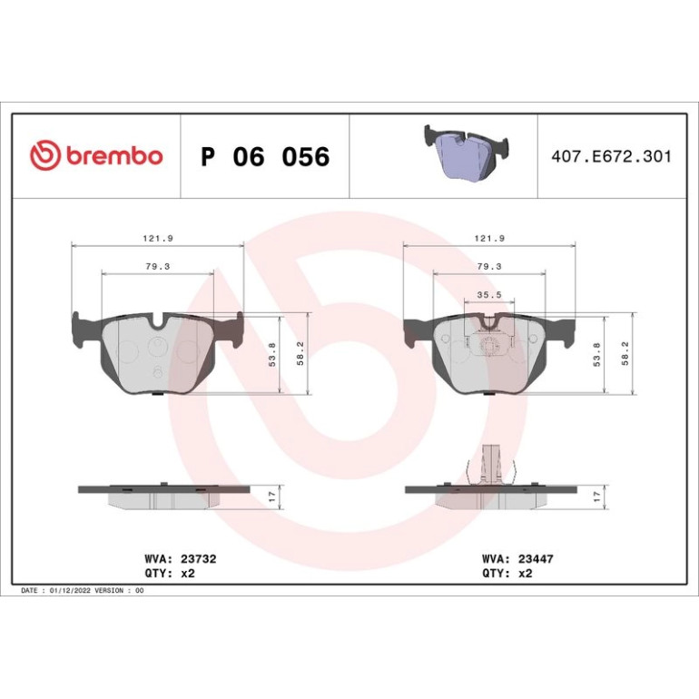 BREMBO Bremsklötze HA P 06 056