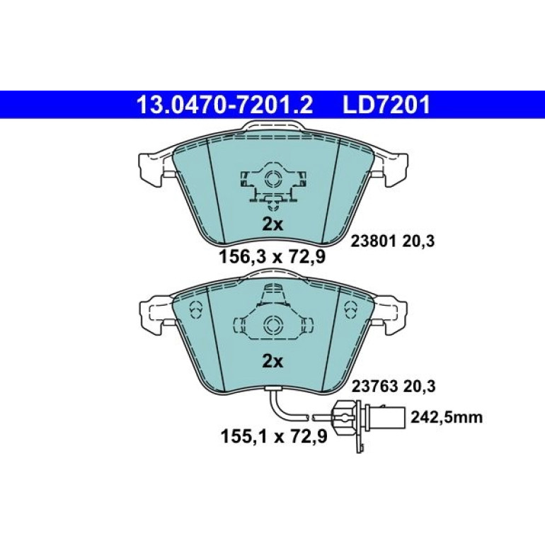 Bremsbelagsatz Audi S. A4/A6/A8 00-11 Keramik 13.0470-7201.2 Bremsbelagsatz Audi S. A4/A6/A8 00-11 Keramik 13.0470-7201.2