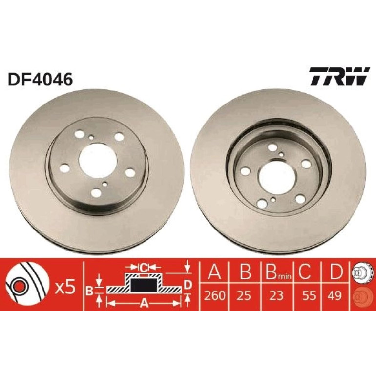 TRW Bremsscheibe DF4046 TRW Bremsscheibe DF4046