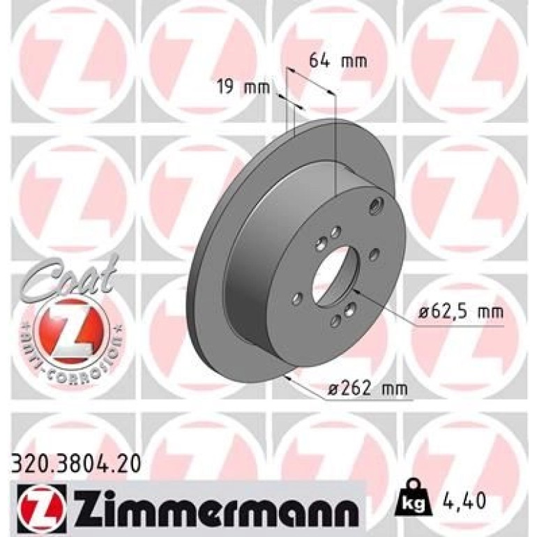 ZIMMERMANN Bremsscheibe 320.3804.20 ZIMMERMANN Bremsscheibe 320.3804.20