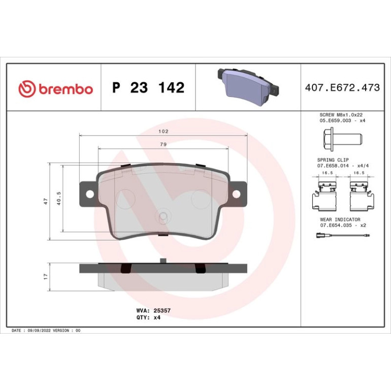 BREMBO Bremsklötze HA P 23 142 BREMBO Bremsklötze HA P 23 142