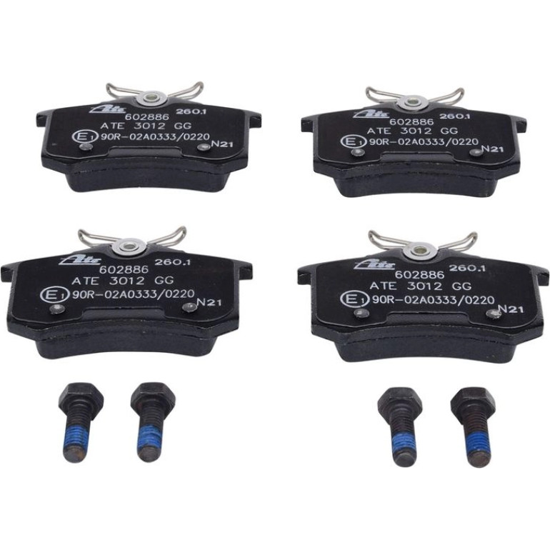 ATE Bremsbelagsatz VW Hinterachse Golf/Vento/Passat/Polo/A4/A6/Renault 88-05 13.0460-2886.2 ATE Bremsbelagsatz VW Hinterachse Golf/Vento/Passat/Polo/A4/A6/Renault 88-05 13.0460-2886.2