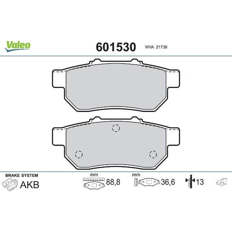 VALEO Bremsbeläge 601530