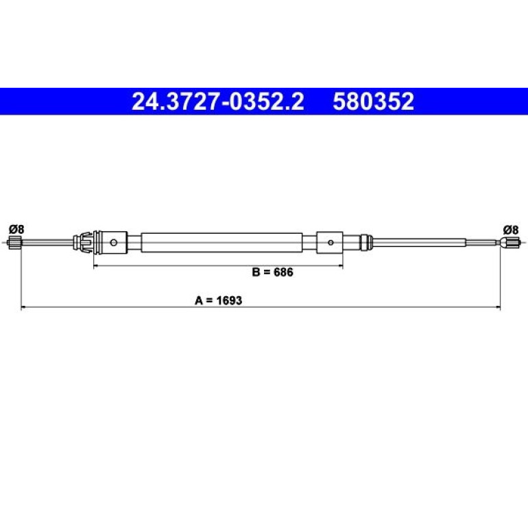 ATE Handbremsseil Seilzug Festellbremse 24.3727-0352.2 ATE Handbremsseil Seilzug Festellbremse 24.3727-0352.2