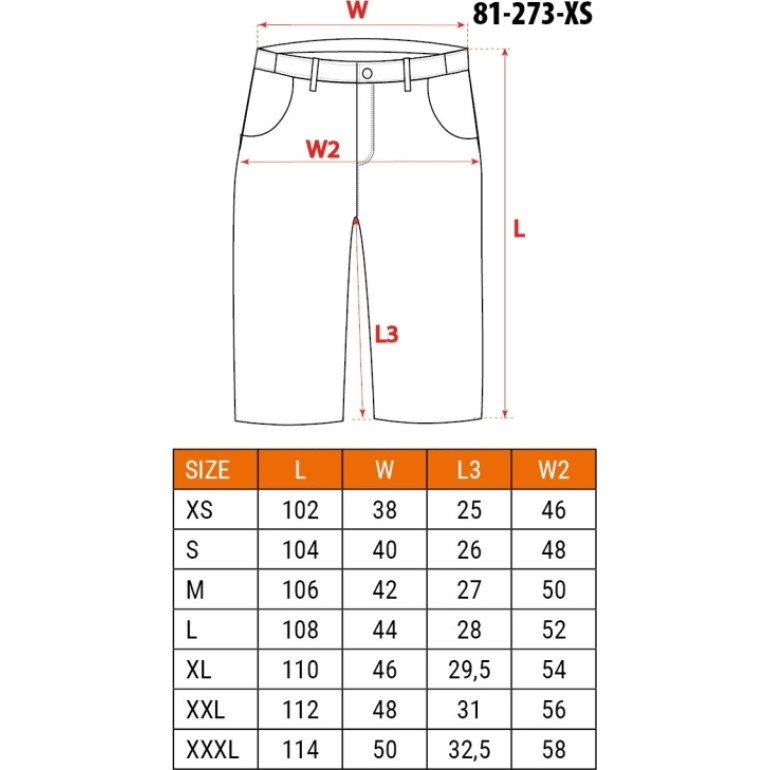 Kurze Denim-Arbeitsshorts, Schwarz, Größe Xxl 81-273-XXL Kurze Denim-Arbeitsshorts, Schwarz, Größe Xxl 81-273-XXL