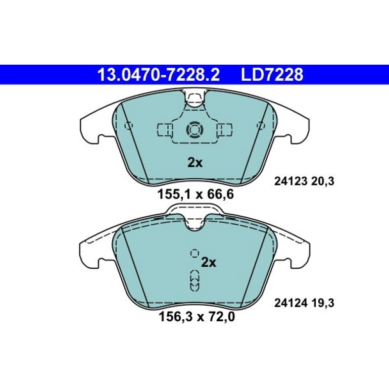 Bremsbelagsatz Volvo P. S60/S80/V60/V70/Xc70 1,5-3,2 06- Keramik 13.0470-7228.2 Bremsbelagsatz Volvo P. S60/S80/V60/V70/Xc70 1,5-3,2 06- Keramik 13.0470-7228.2