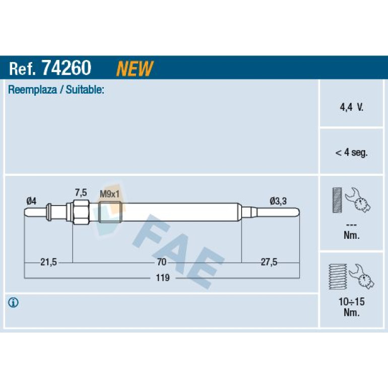 FAE Glühkerze 74260 FAE Glühkerze 74260