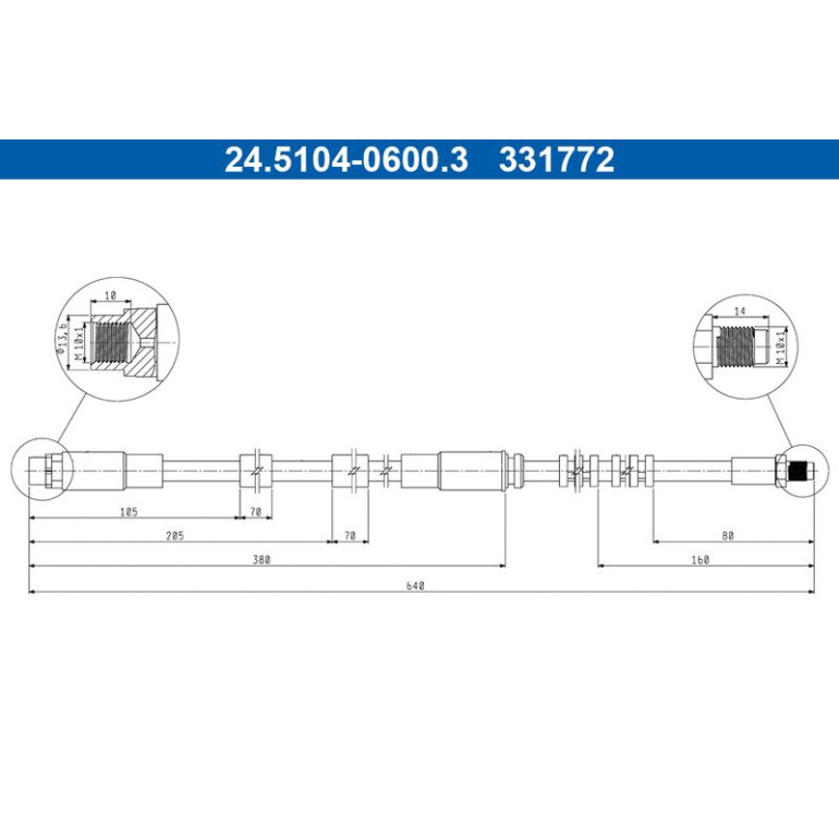 ATE Bremsleitung 24.5104-0600.3 ATE Bremsleitung 24.5104-0600.3
