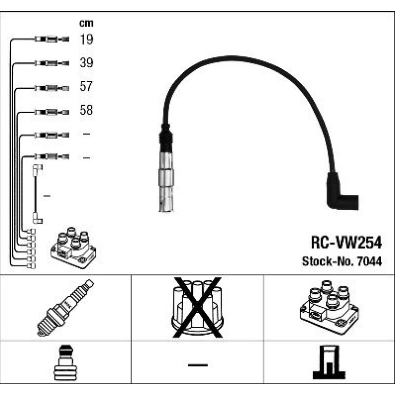 NGK Zündleitungssatz 7044 NGK Zündleitungssatz 7044