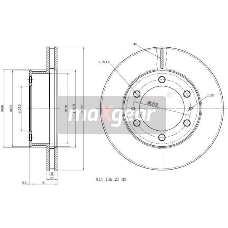 Maxgear Bremsscheibe Toyota P. Hi-Lux 06 19-2350 Maxgear Bremsscheibe Toyota P. Hi-Lux 06 19-2350