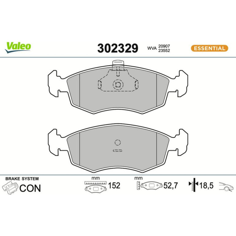 VALEO Bremsbeläge 302329