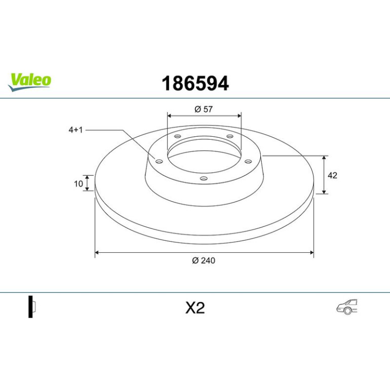 VALEO Bremsscheibe 186594 VALEO Bremsscheibe 186594