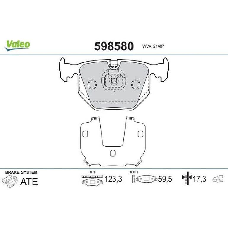 VALEO Bremsbeläge 598580 VALEO Bremsbeläge 598580