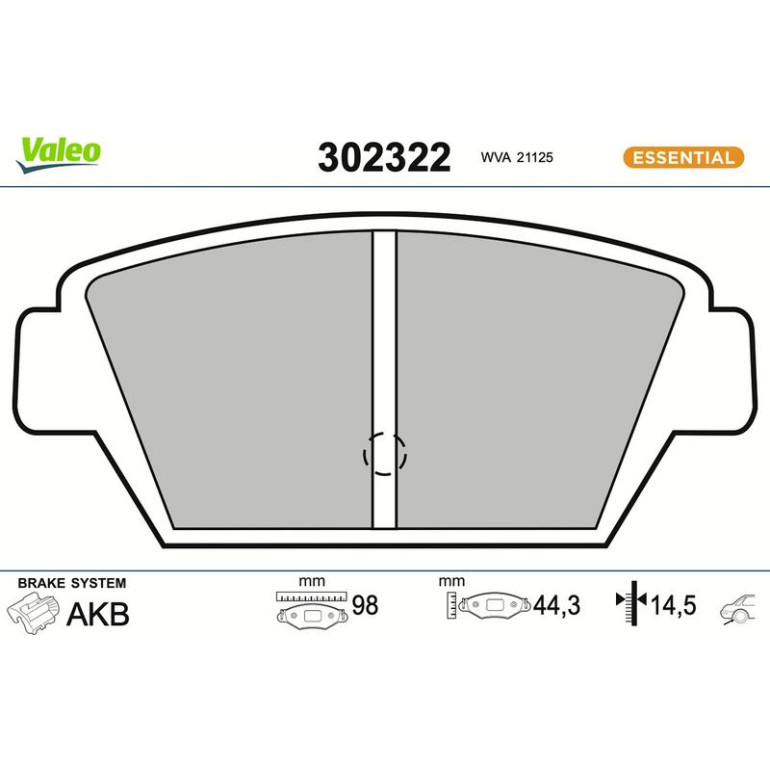 VALEO Bremsbeläge 302322 VALEO Bremsbeläge 302322