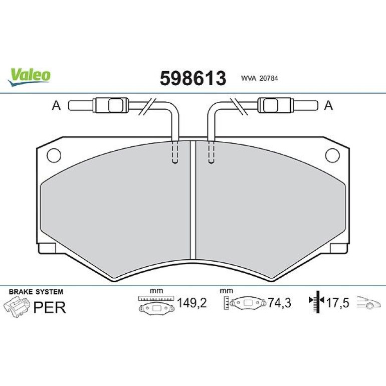 VALEO Bremsbeläge 598613 VALEO Bremsbeläge 598613