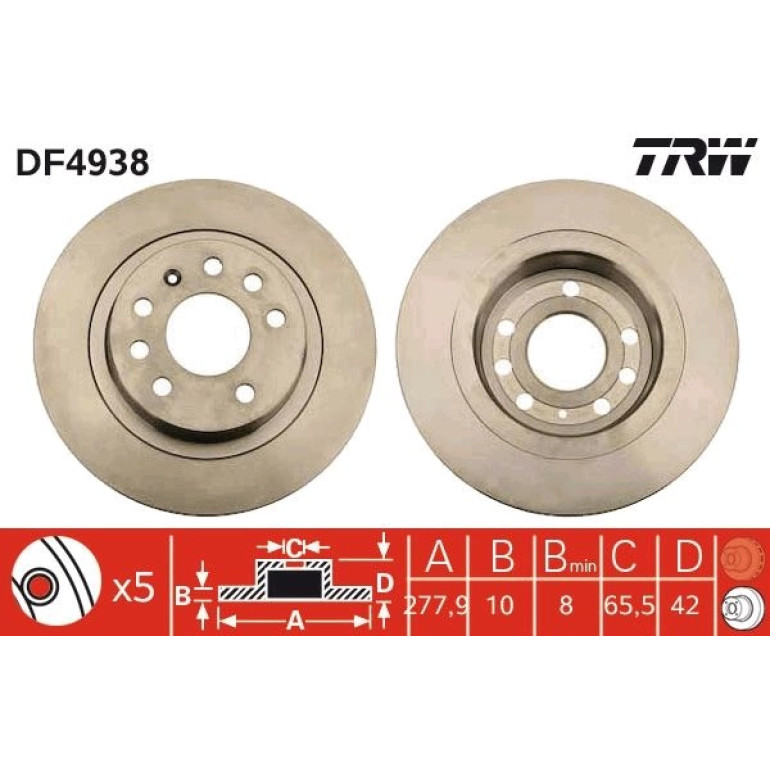 10 482 029 Bremsscheibe HA DF4938 10 482 029 Bremsscheibe HA DF4938