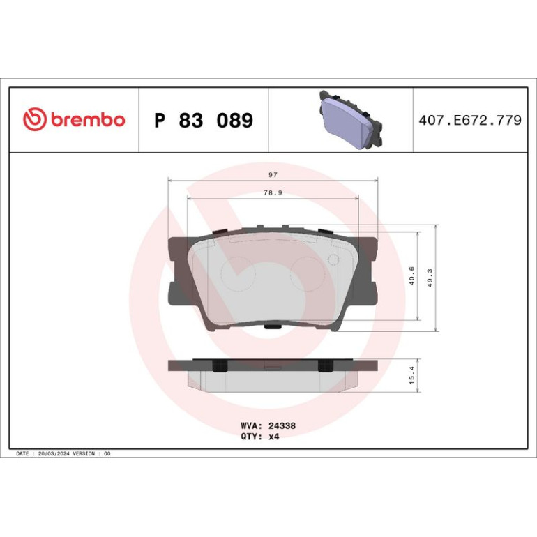 BREMBO Bremsklötze HA P 83 089 BREMBO Bremsklötze HA P 83 089