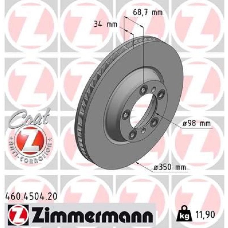 ZIMMERMANN Bremsscheibe 460.4504.20 ZIMMERMANN Bremsscheibe 460.4504.20