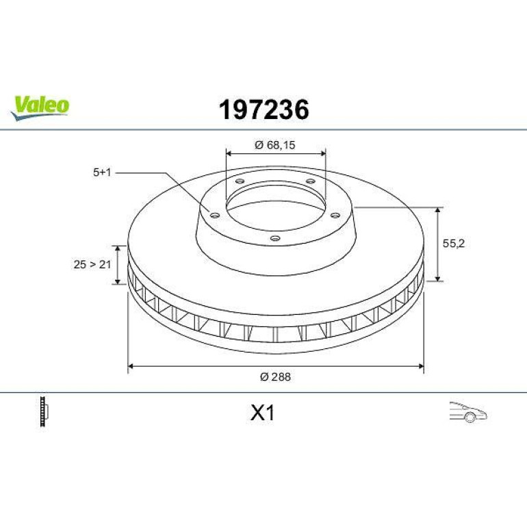 VALEO Bremsscheibe 197236 VALEO Bremsscheibe 197236