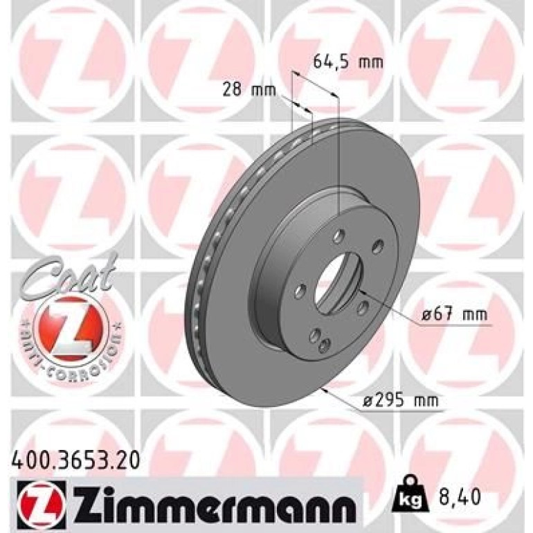 ZIMMERMANN Bremsscheibe 400.3653.20 ZIMMERMANN Bremsscheibe 400.3653.20