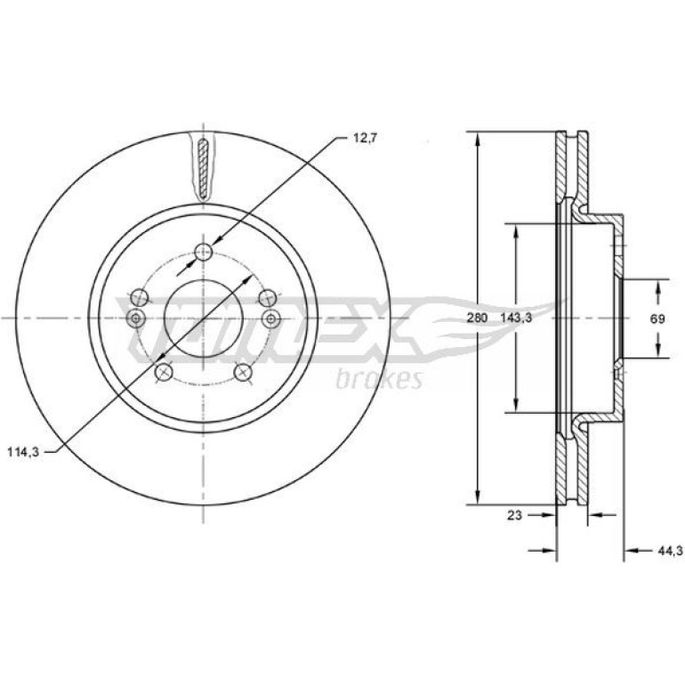 TOMEX brakes Bremsscheibe TX 72-67 TOMEX brakes Bremsscheibe TX 72-67