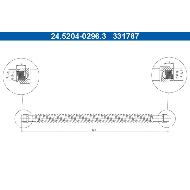 ATE Bremsschlauch 24.5204-0296.3 ATE Bremsschlauch 24.5204-0296.3