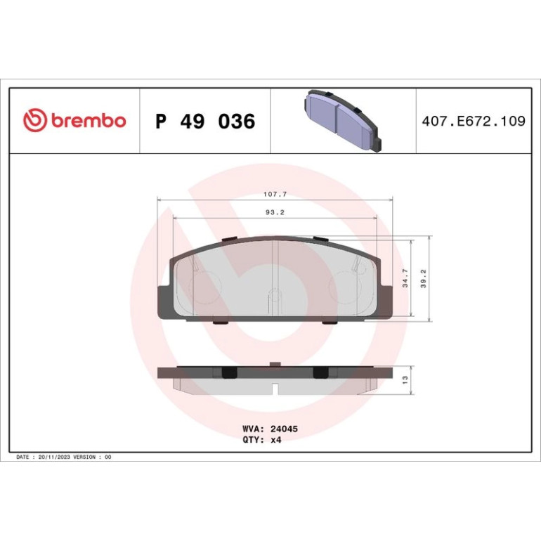 BREMBO Bremsklötze HA P 49 036