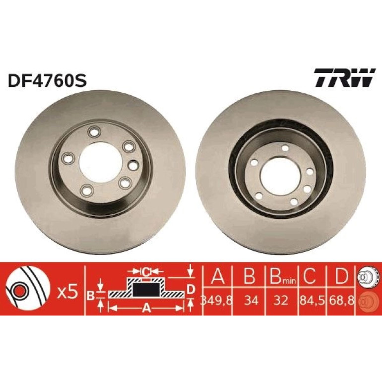 Bremsscheibe Porsche P. Cayenne/Touareg 18 Pr DF4760S