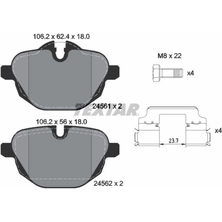Bremsbelagsatz Bmw T. F10/F11 520-530 10-/F25 X3 10 2456101 Bremsbelagsatz Bmw T. F10/F11 520-530 10-/F25 X3 10 2456101