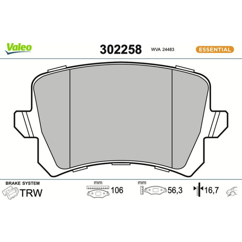 VALEO Bremsbeläge 302258 VALEO Bremsbeläge 302258