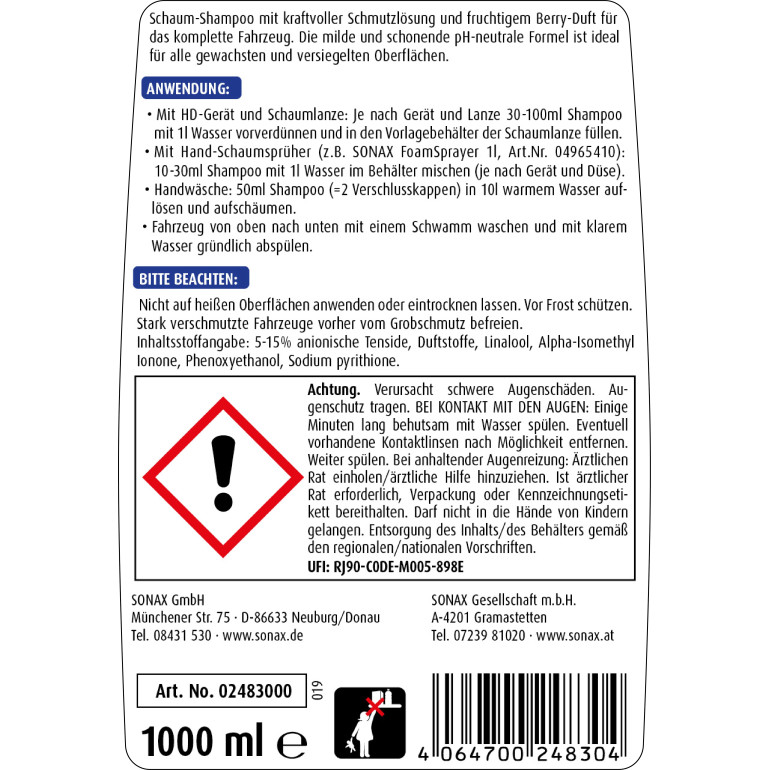 Sonax Xtreme RichFoam Shampoo 1L 02483000