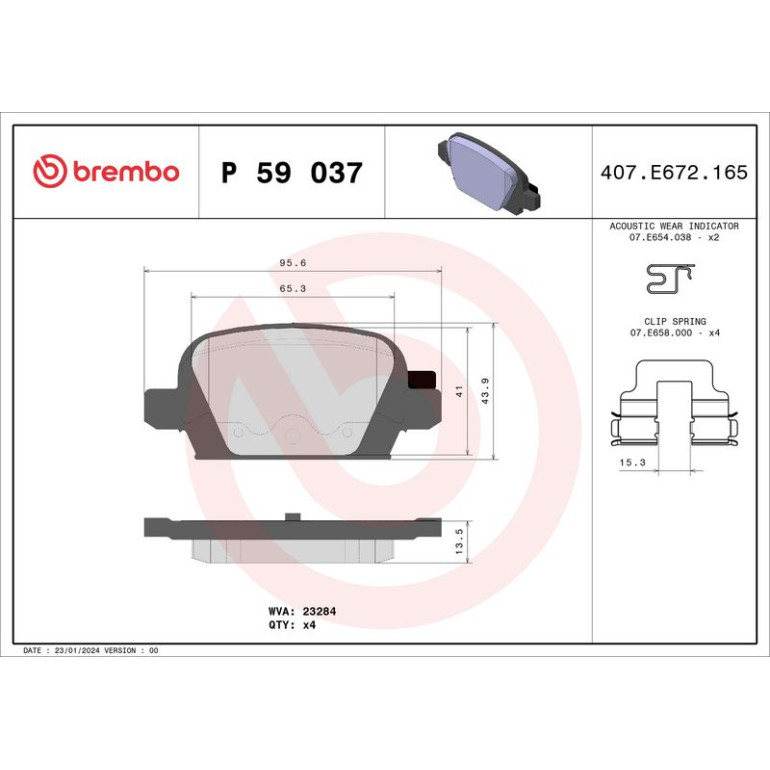 BREMBO Bremsklötze HA P 59 037 BREMBO Bremsklötze HA P 59 037