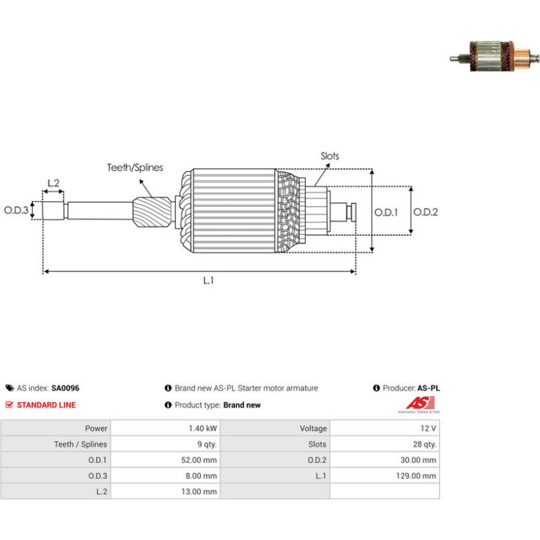 Anker, Starter SA0096 Anker, Starter SA0096