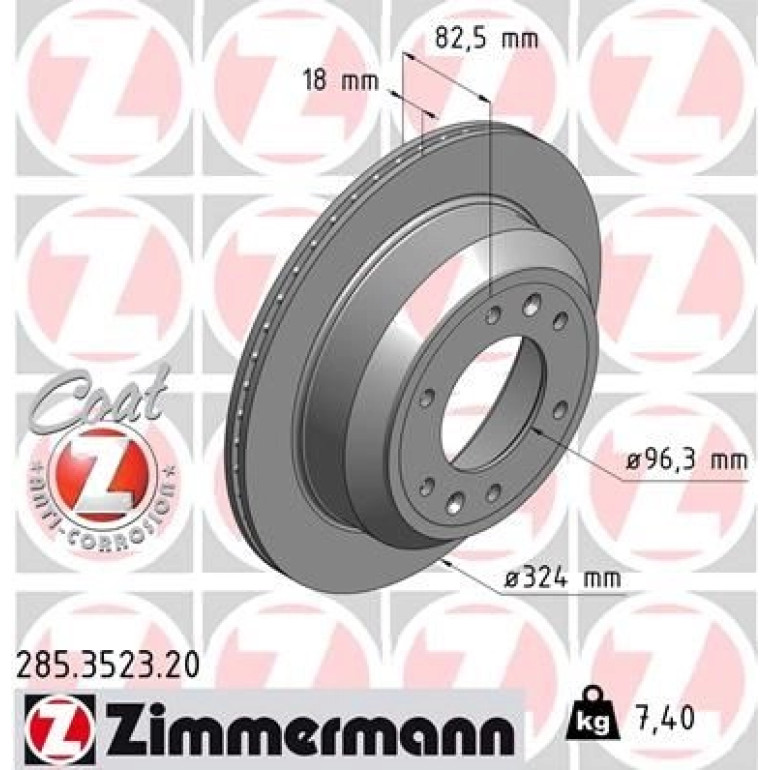 ZIMMERMANN Bremsscheibe 285.3523.20 ZIMMERMANN Bremsscheibe 285.3523.20