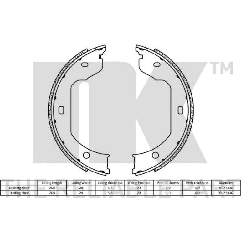 Handbremsbacken Bmw E60/E61/E83/E70 03 2715695 Handbremsbacken Bmw E60/E61/E83/E70 03 2715695