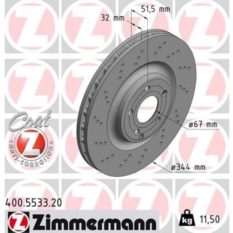 ZIMMERMANN Bremsscheibe 400.5533.20 ZIMMERMANN Bremsscheibe 400.5533.20