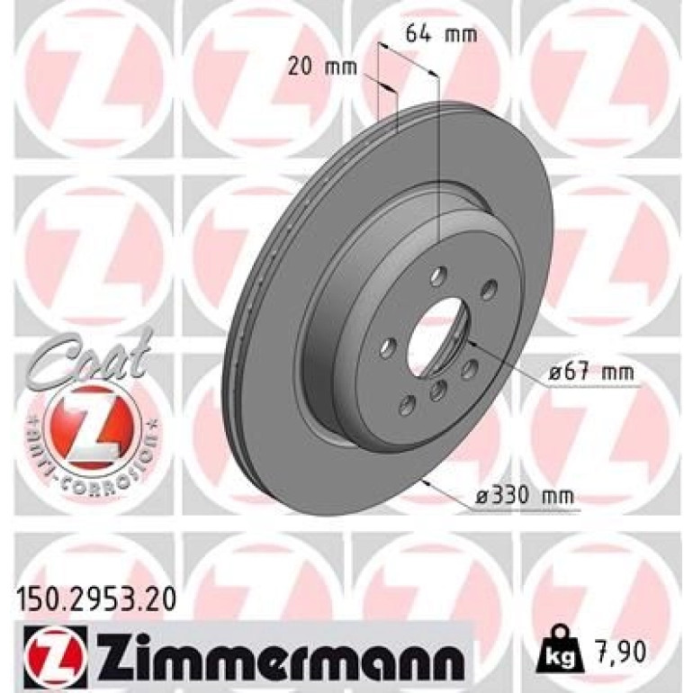 ZIMMERMANN Bremsscheibe 150.2953.20