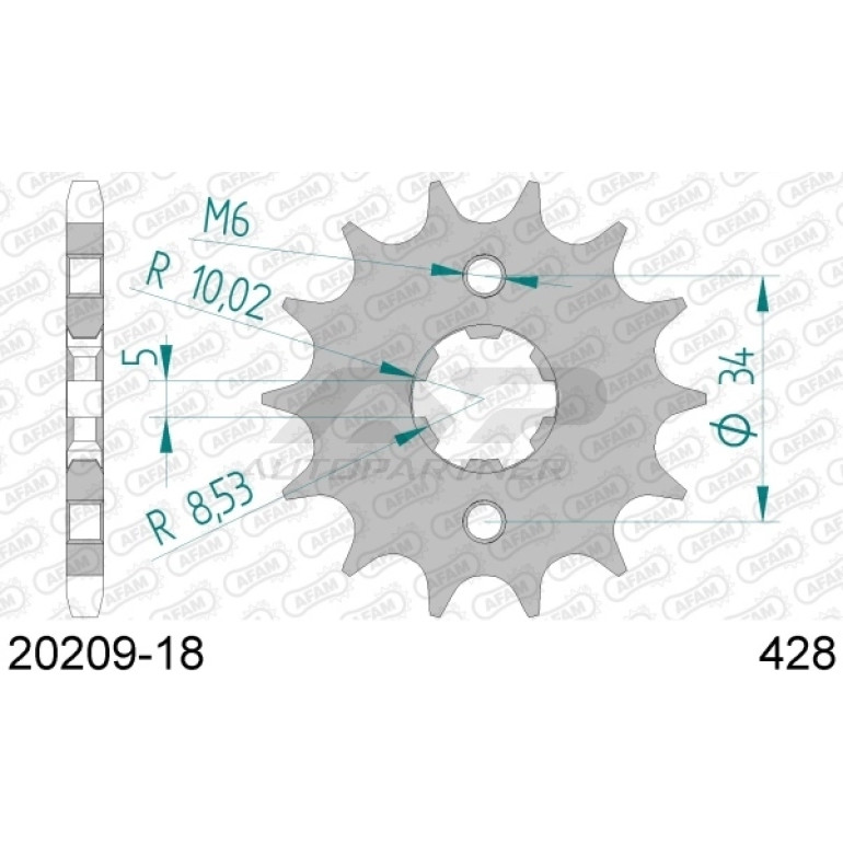 AFAM Ritzel 18 Zähne 20209-18 AFAM Ritzel 18 Zähne 20209-18