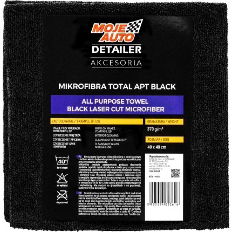 MOJE AUTO AMT19-663 Mikrofaser Allzwecktuch 370 g 40 x 40 Schwarz MOJE AUTO AMT19-663 Mikrofaser Allzwecktuch 370 g 40 x 40 Schwarz