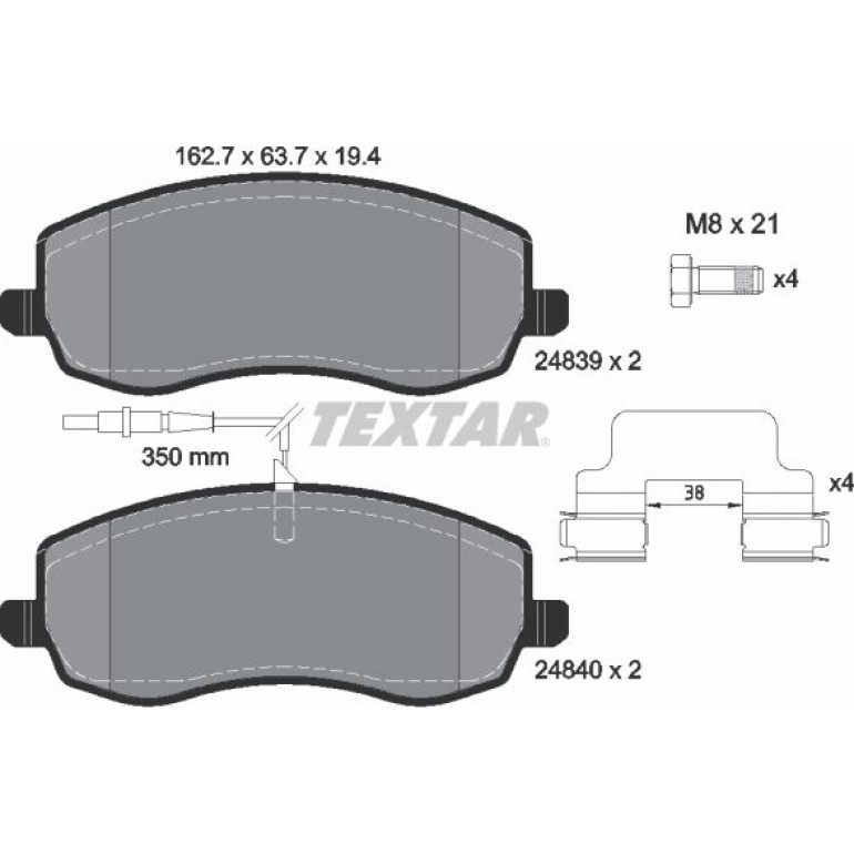 Bremsbelagsatz Citroen P. C8/807 06- 2.2Hdi 2483901 Bremsbelagsatz Citroen P. C8/807 06- 2.2Hdi 2483901