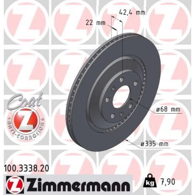 ZIMMERMANN Bremsscheibe 100.3338.20 ZIMMERMANN Bremsscheibe 100.3338.20