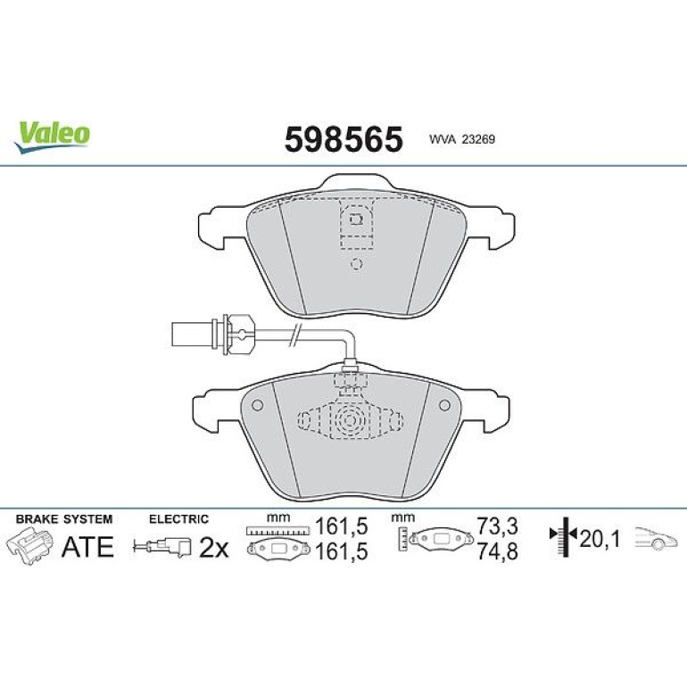 VALEO Bremsbeläge 598565 VALEO Bremsbeläge 598565