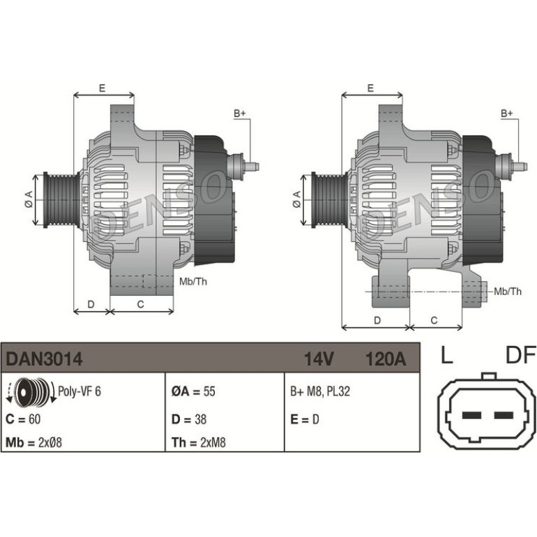 DENSO Generator DAN3014 DENSO Generator DAN3014