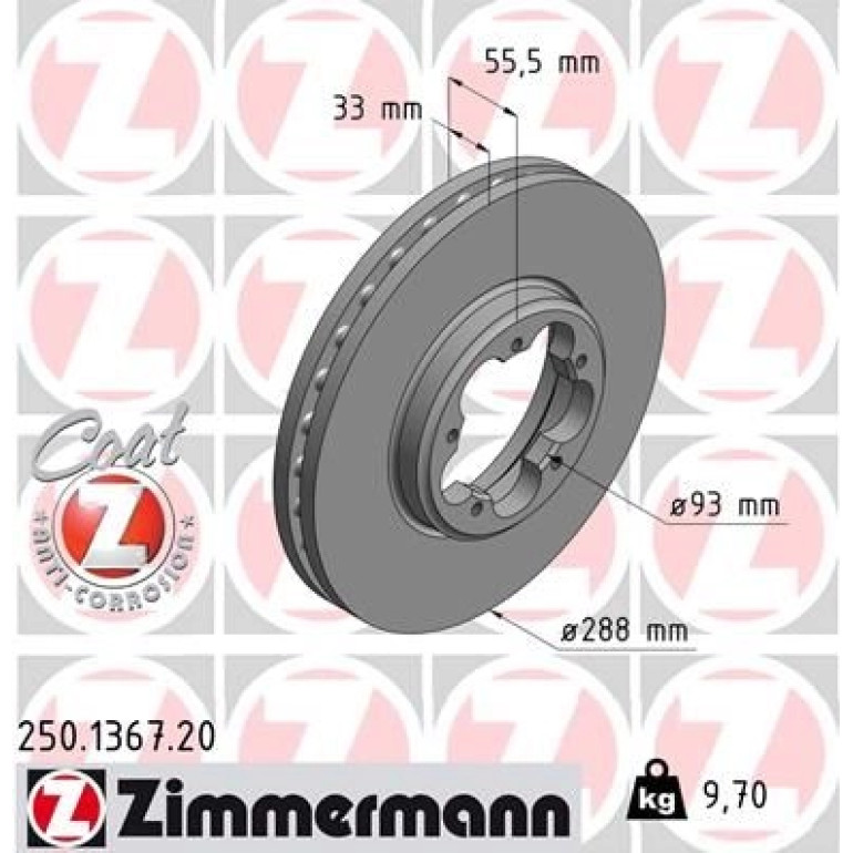 ZIMMERMANN Bremsscheibe 250.1367.20 ZIMMERMANN Bremsscheibe 250.1367.20