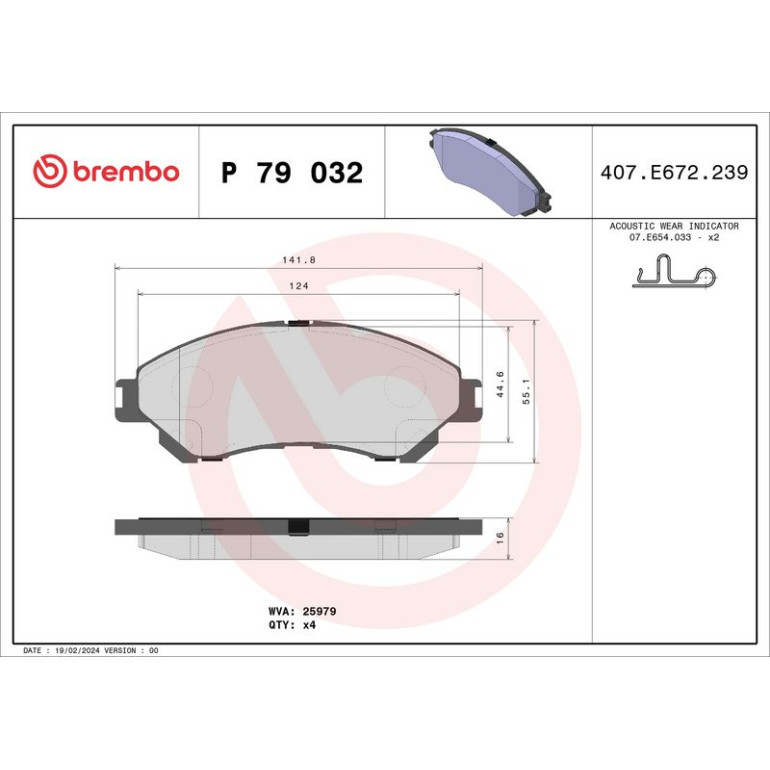 BREMBO Bremsklötze VA P 79 032 BREMBO Bremsklötze VA P 79 032