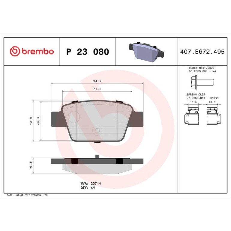 BREMBO Bremsklötze HA P 23 080 BREMBO Bremsklötze HA P 23 080